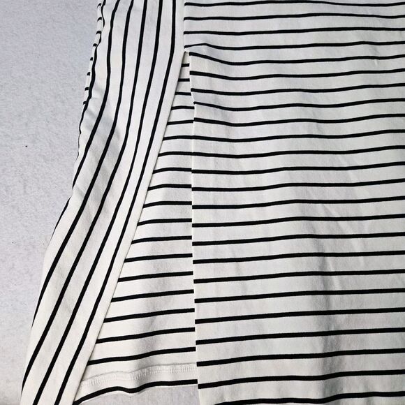ZARA Trufaluc Collection Sz S Black & White Stripe Lined Fitted Dress Slit - Picture 6 of 6